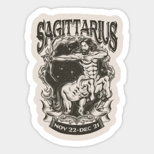 Vintage Sagittarius Sticker